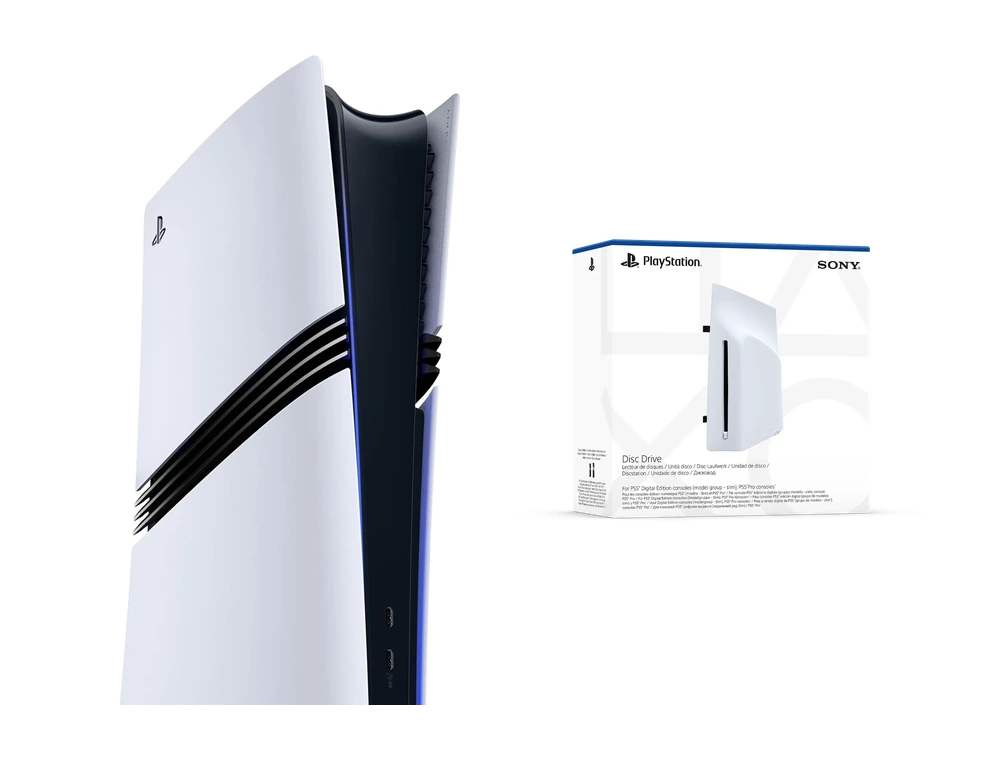 PlayStation 5 Pro console with add-on Disc Drive